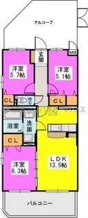 エルブコート【1階】の間取り