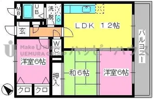 フェニックス大野城【5階】の間取り