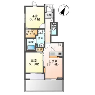 KIJIGAO1(キジガオ1)【106号室】の間取り