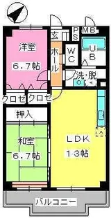マンテンビュー【6階】の間取り