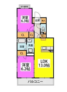 グランドソレーユ【2階】の間取り