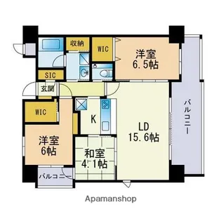 アクシオン白木原プレミアム【2階】の間取り
