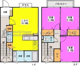 福岡県太宰府市都府楼南4丁目【アパート】の間取り