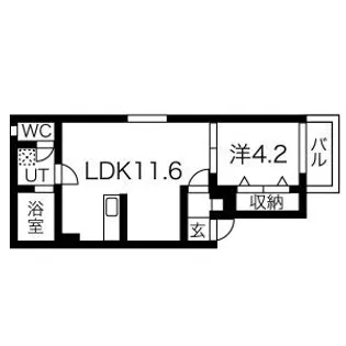 コートスタイル二日市Ⅱ【202号室】の間取り