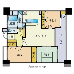 サンリヤン大野城駅前壱番館【8階】の間取り