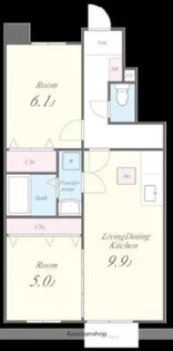 福岡県糟屋郡粕屋町大字江辻【アパート】の間取り