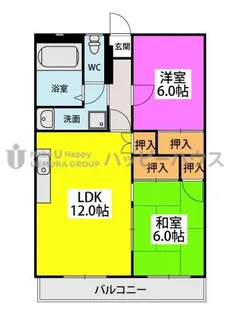 春日原レヂデンス【1階】の間取り
