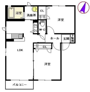 メゾン・クレール B棟【2階】の間取り