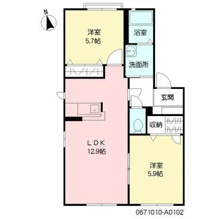 ペイド・エスポワール A棟【1階】の間取り