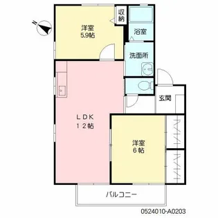 エクセラン国分Ⅱ A棟【2階】の間取り