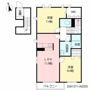 フルール伯玄【2階】の間取り