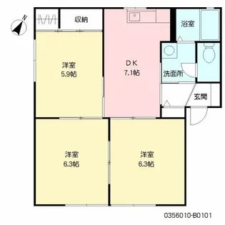 フォーレス金隈 B棟【1階】の間取り