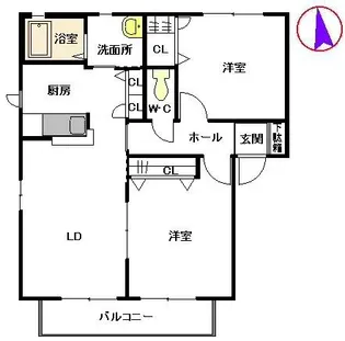 フローラルコート D棟【2階】の間取り