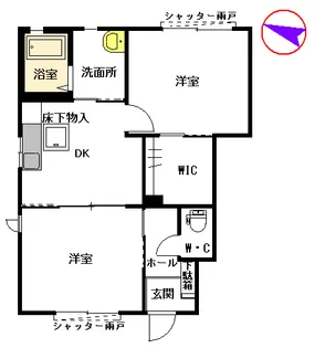 ディアス・ガーデン二番館【1階】の間取り