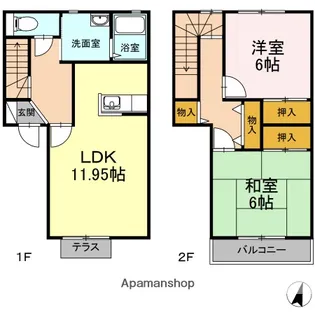 クリスタルWAKA【1階】の間取り