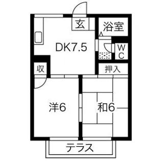 プレジール三沢【101号室】の間取り