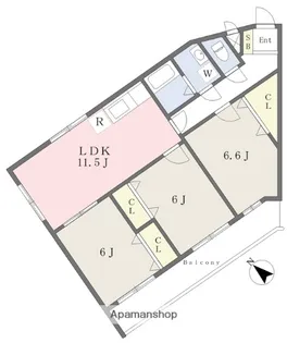 サンライズ須恵Ⅱ【3階】の間取り