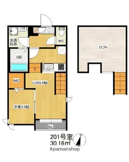 グランティックエル春日原【2階】の間取り