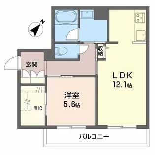 スパシオコモド春日原【2階】の間取り