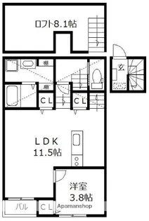 DESTINO小郡駅南【2階】の間取り