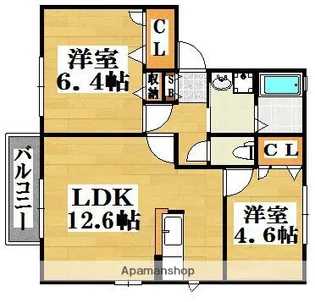 ラ・アルプ【2階】の間取り