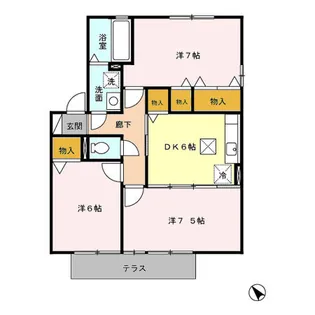 ボヌール和 A棟【101号室】の間取り
