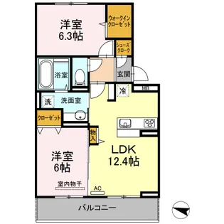 DーROOMS・K A棟【3階】の間取り