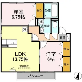 リビングタウン田代外町 A棟【2階】の間取り