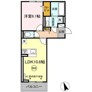 DーROOMNEXT小郡【2階】の間取り
