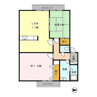 ガーデン青山 2ーC【2階】の間取り
