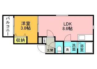 LA VITA二日市駅前Ⅳ【202号室】の間取り