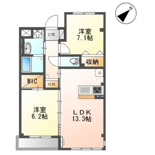 コンフォルト春日西Ⅱ【1階】の間取り