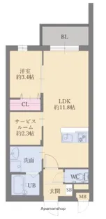 1SLDKの間取り画像