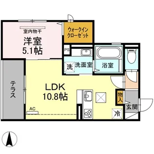 ディアコート【1階】の間取り