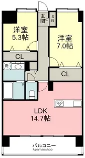 プラトウズ仲原【2階】の間取り