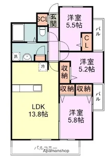 プラトウズ仲原【2階】の間取り