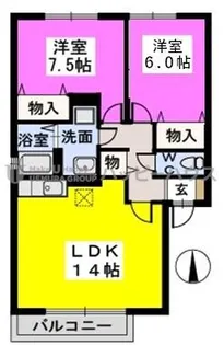 福岡県春日市須玖北9丁目【アパート】の間取り