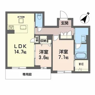 プラミリー大野城【1階】の間取り