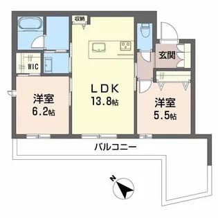 ボヤージュ春日【1階】の間取り