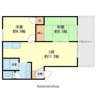 メロディハイツ国分 A棟・B棟【2階】の間取り