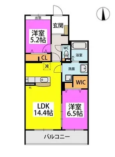福岡県小郡市大板井【マンション】の間取り