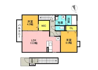 アベニュー筑紫【2階】の間取り