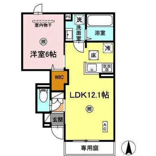 DーROOM TK A棟【1階】の間取り