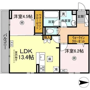 D-ROOM南福岡 (南八幡町二丁目)【1階】の間取り