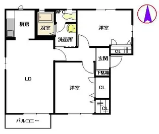 アミューザン南山手 D棟【2階】の間取り