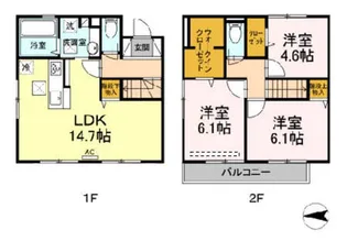 DーROOM曰佐【1階】の間取り