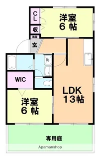 ニューフィールド須恵【1階】の間取り