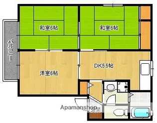 サンコート松ヶ本【2階】の間取り