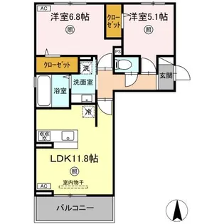 トリシア野多目Ⅰ【2階】の間取り