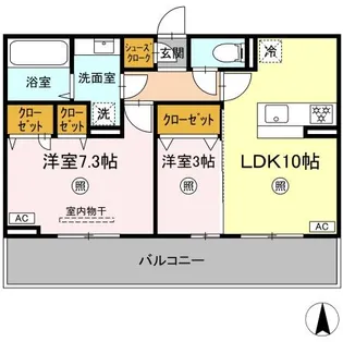 トリシア野多目Ⅰ【3階】の間取り